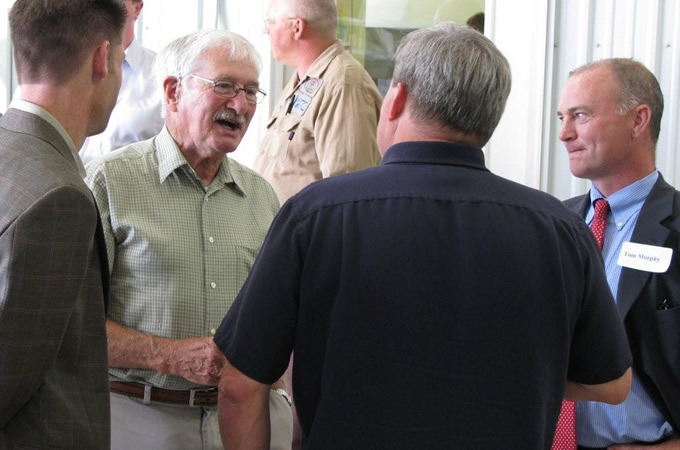 Tom introducing clients to Senator Vickerman